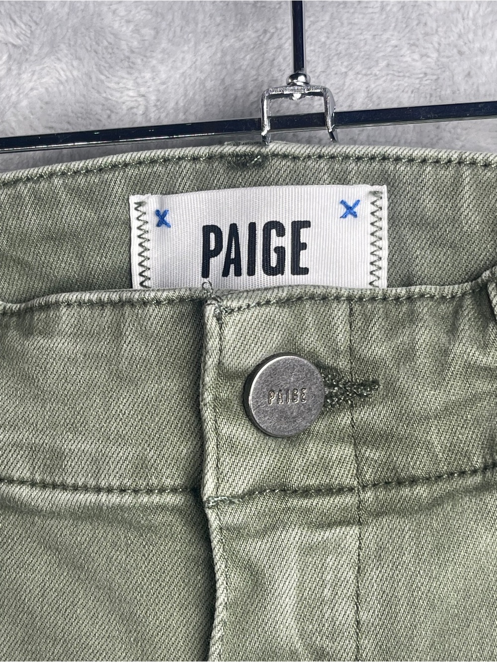 PAIGE petite Mayslie Olive Green Casual jeans - Picture 8 of 14